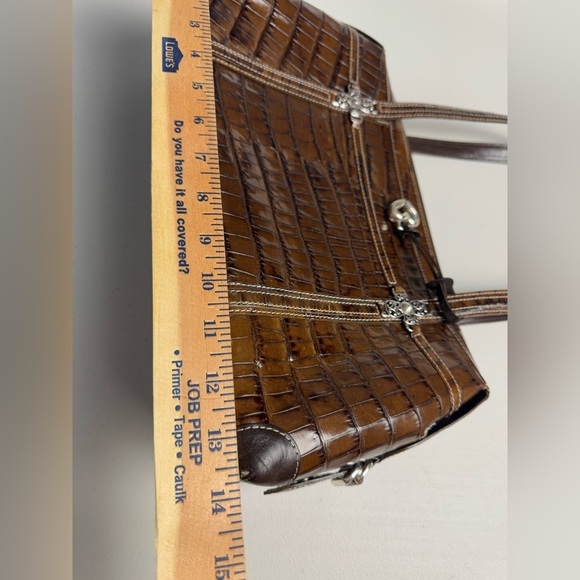 Brighton Crocodile Print Embossed Brown Leather Bag - Picture 9 of 9